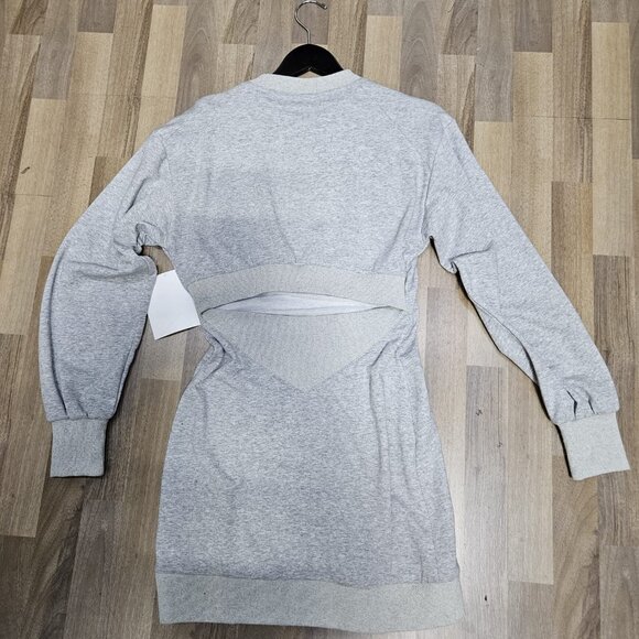 FRENCH TERRY RIB CONTRAST SWEATSHIRT DRESS - Picture 11 of 11